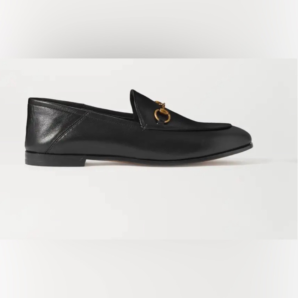 Gucci Roma Womens Horsebit Loafers Back Leather Flats Almond Toe